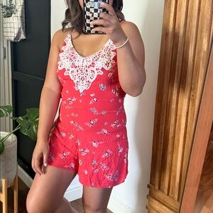 XHILARATION▪️Floral Pink Romper. S